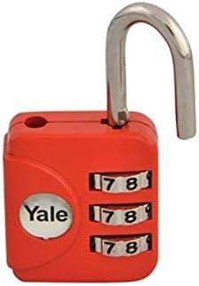 Actual product image Yale Travel combination lock 28mm, shackle height16mm, standard security, red