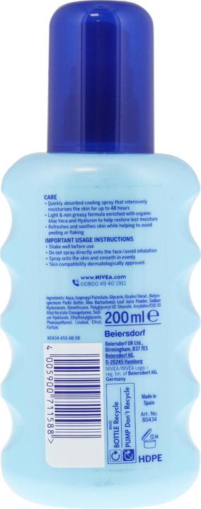 Actual product image NIVEA Moisturising after sun spray After Sun (Moisturising After Sun Spray) 200 ml (200 ml, After Sun Spray)