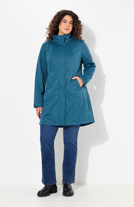Produktbild Ulla Popken HYPRAR Softshelljacke, wasserabweisend, 2-Wege-Reissverschluss Kapuze (46, 48)