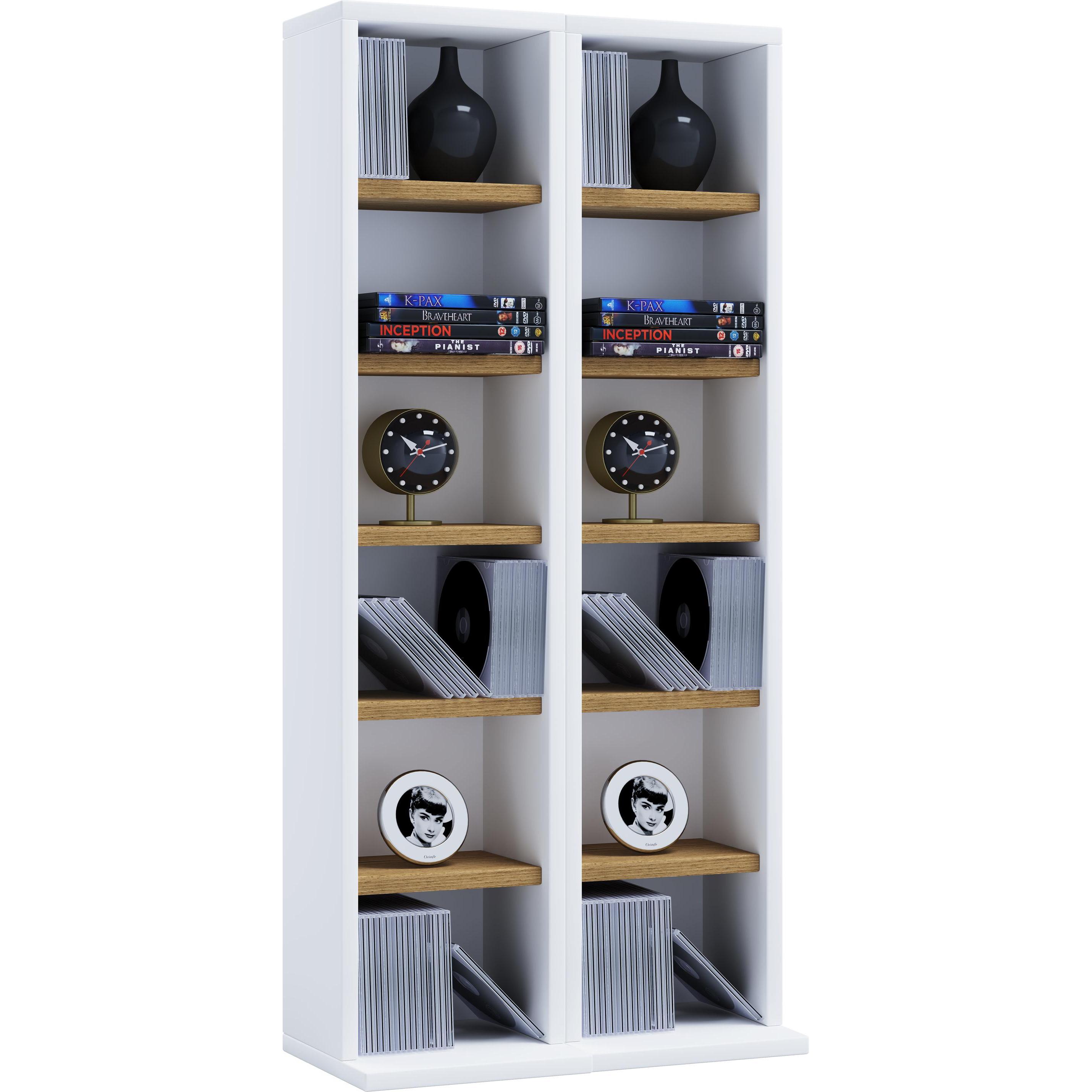 Thumbnail - VCM, Regal, Holz CD DVD Stand Regal Schrank Milano (42 x 20 x 92 cm)