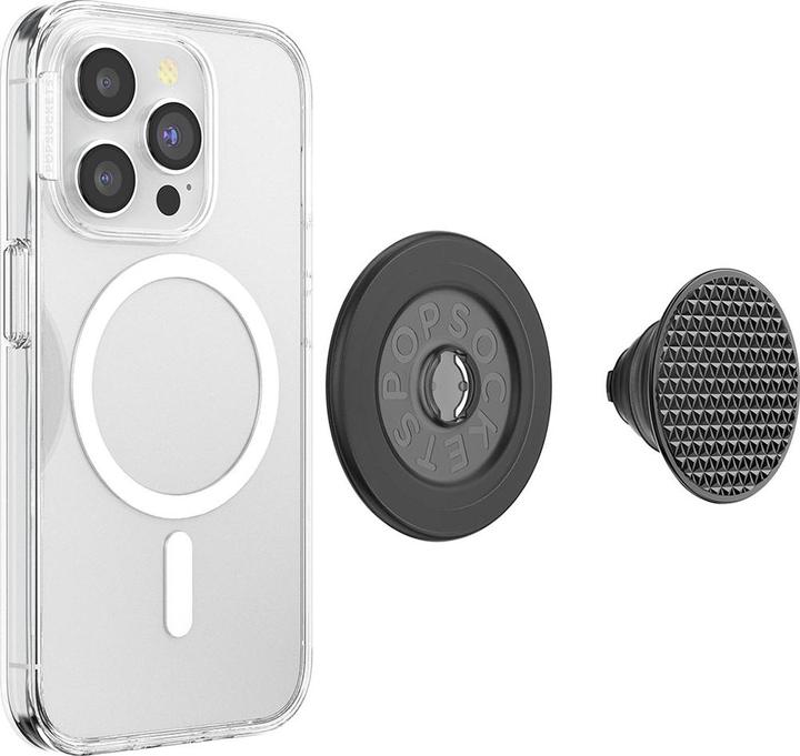 Produktbild PopSockets PopGrip Alu Triangle Knurl MagSafe - black