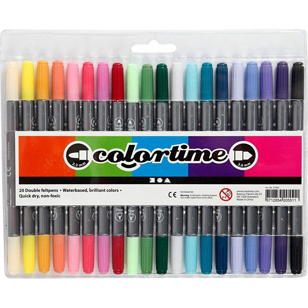 Thumbnail - Creativ Company, Malstifte, Colortime Double Marker (Zusätzliche Farben, 20 x)