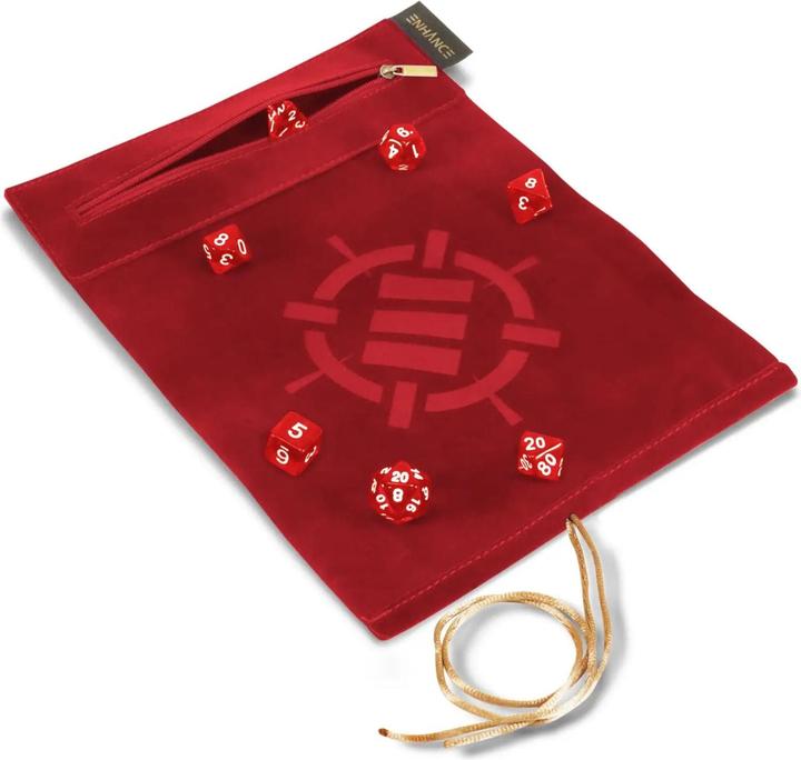 Enhance Tabletop Roll on a Scroll Würfeltasche mit Würfel Rot