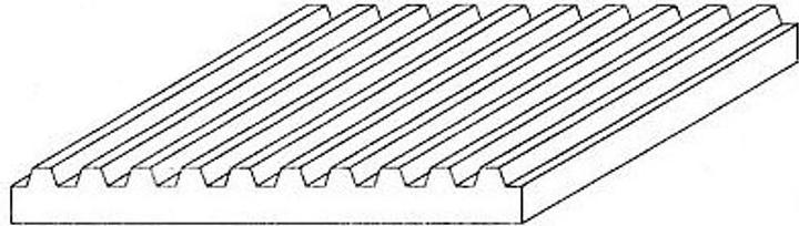 Image du produit Aztek (1.0mm) Plaque, blanche (15x30cm) Tôle ondulée. 030