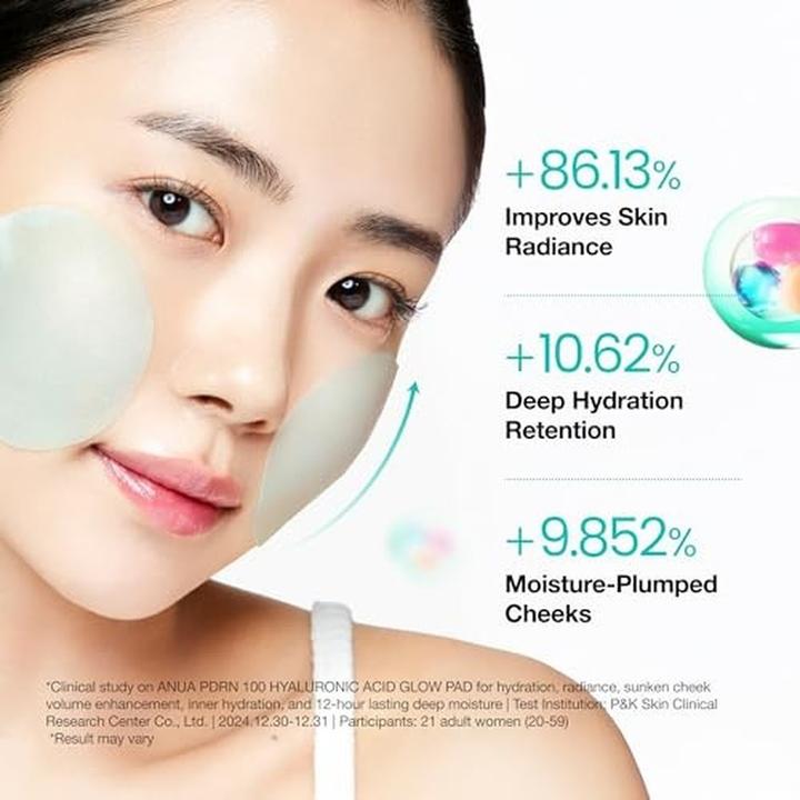 Actual product image Anua PDRN 100 Hyaluronic Acid Glow Pad (Facial cleansing wipes)
