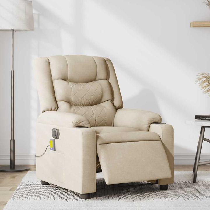 Actual product image vidaXL Massage chair electric cream fabric