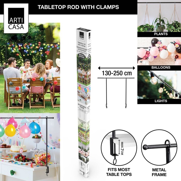 Image du produit Arti Casa Tige de table avec pinces