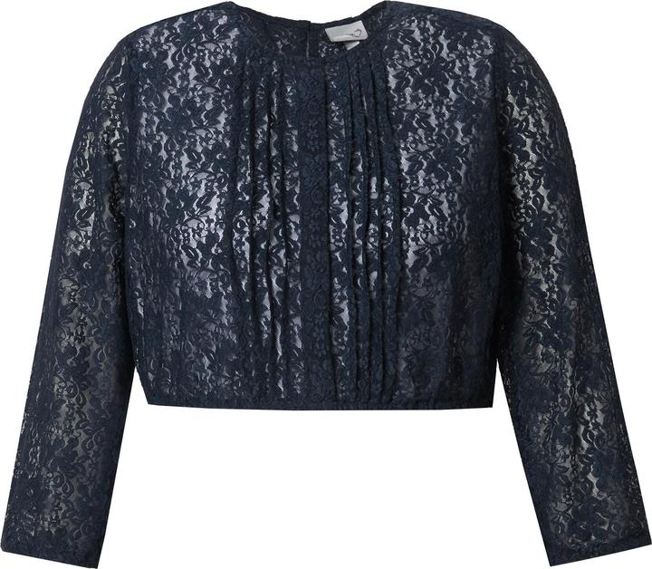 Produktbild Ulla Popken Dirndlbluse, elastische Spitze, Rundhals, 3/4-Arm (58)