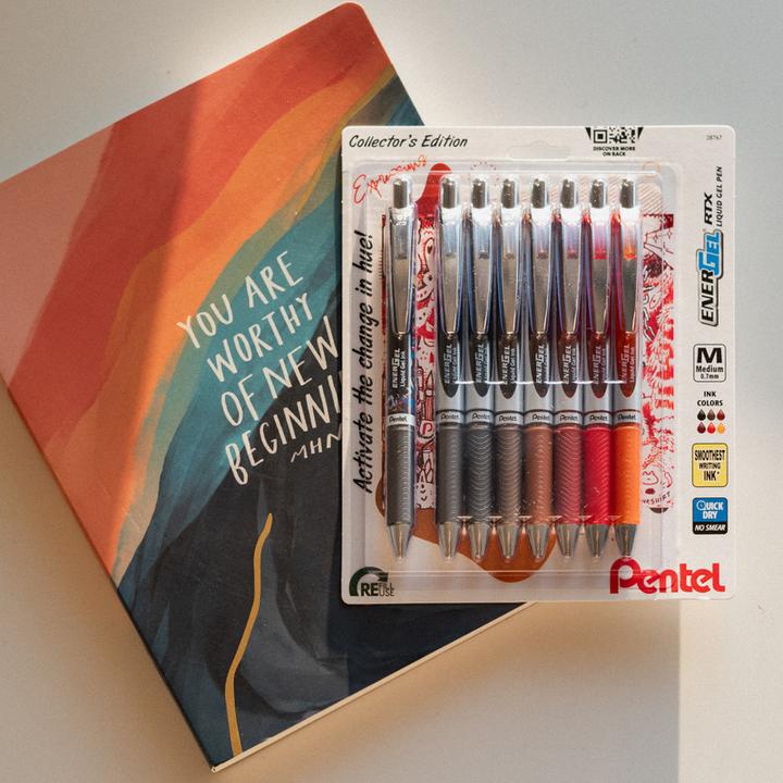 Immagine prodotto Pentel EnerGel Tintenroller (Arancia, Borgogna, Bronzo, Marrone, Rosso, 8x)