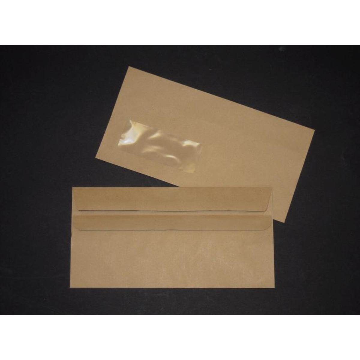 Thumbnail - Blanke, Briefumschlag, Briefumschläge DINlang 80g/qm selbstklebend Sonderfenster VE=1000 Stück braun (110 x 220 mm, 1000...