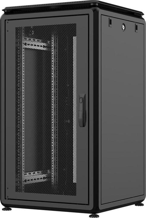 Rockstable 20HE 19 Zoll 600x600x1050mm (BxTxH) Serverschrank | Netzwerkschrank perforierte Tür (20 HE, 19 Zoll Rack)
