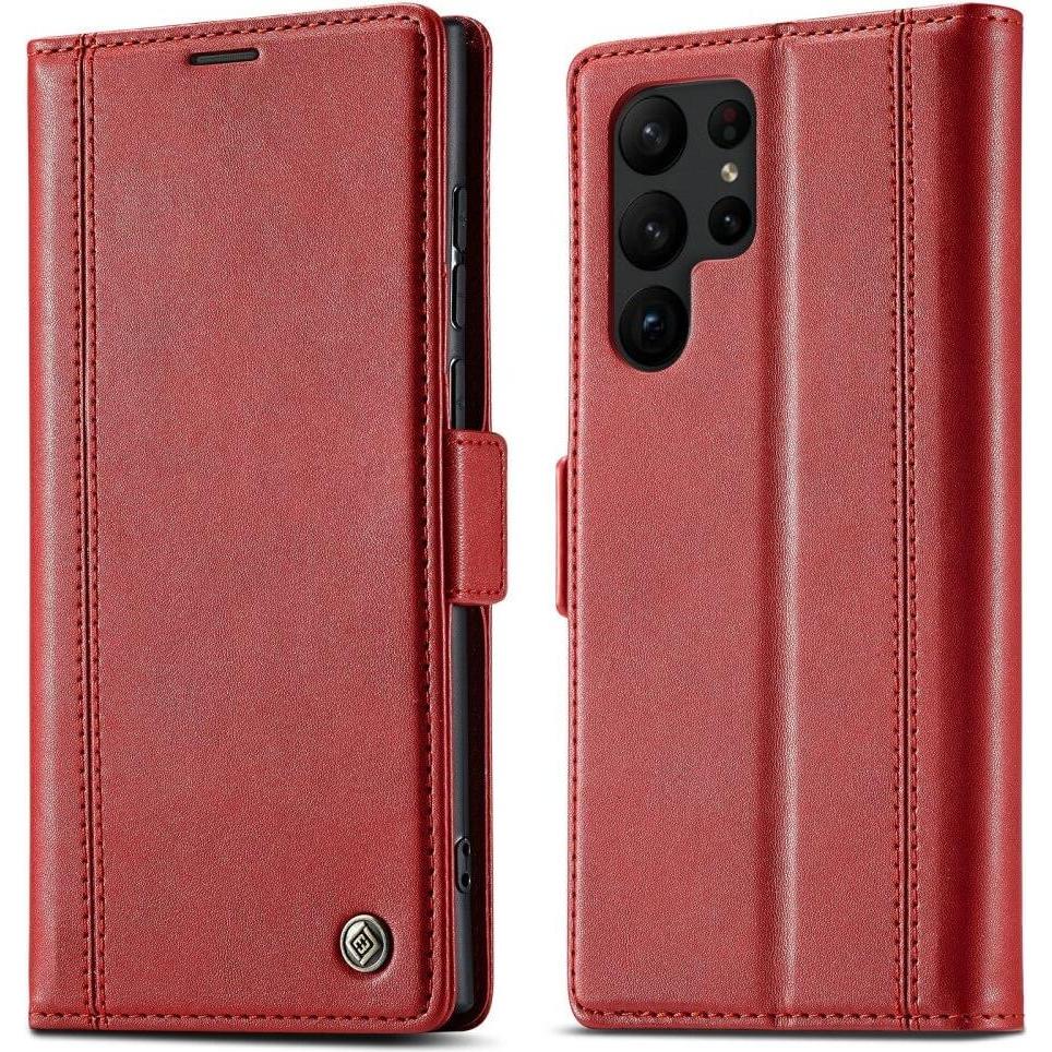 LC.Imeeke Flip Case Business (Samsung Galaxy S24 Ultra), Smartphone Hülle, Rot
