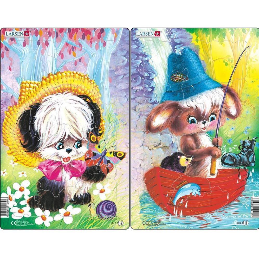 Larsen Puzzle - Niedliche Tiere (2) (2er-Set Midi)