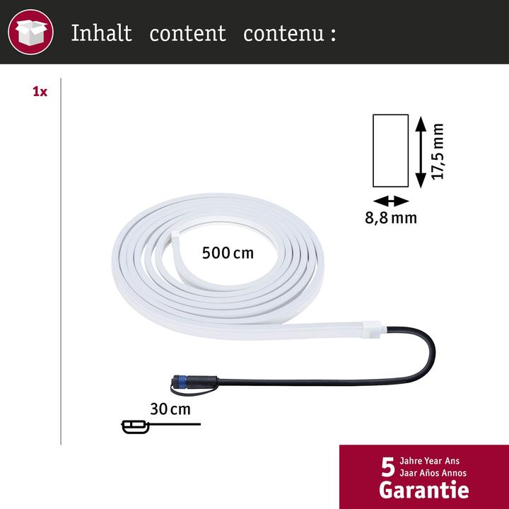 Actual product image Paulmann Outdoor Plug & Shine Stripe Smooth (Warm white, 500 cm, Outdoor)