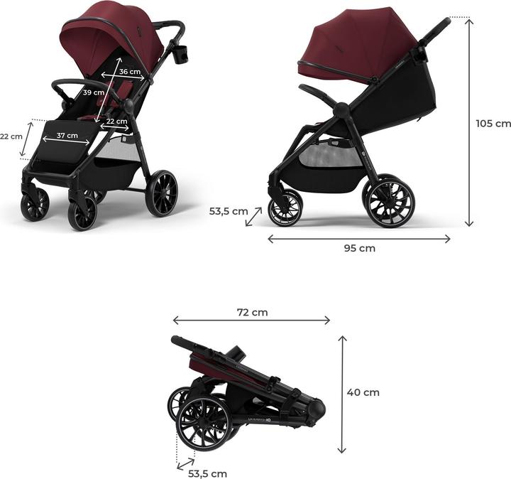 Actual product image KinderKraft pushchair GRANDE 2 DARK RUBY