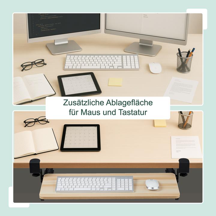 Actual product image Relaxdays Ausziehbare Tastaturablage zum Klemmen
