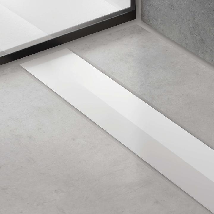 Produktbild hansgrohe HG Duschrinne RainDrain Flex kürzbar, freie Montage 1000mm mattweiss (1000 mm)