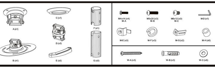 Produktbild Deltaco ARM-405L - Zimmerdecke - 10 kg - Silber - 0 - 360° - -15 - 15° - 980 cm (Decke)