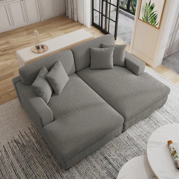 Actual product image HTI-Living Big Sofa Grau Couch Justus (Corner sofa)