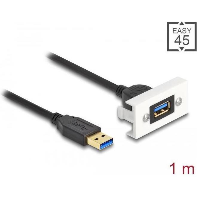 Delock Easy 45 Modul SuperSpeed USB (1 m, USB 3.2 Gen 1), USB Kabel