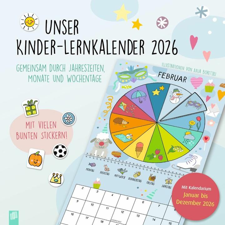 Unser Kinder-Lernkalender 2026 (30 x 30 cm, Allemand)