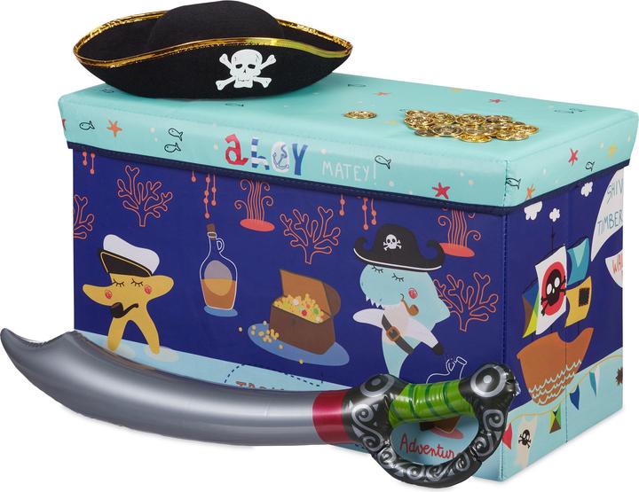 Image du produit Relaxdays Tabouret coffre jouet pouf enfant