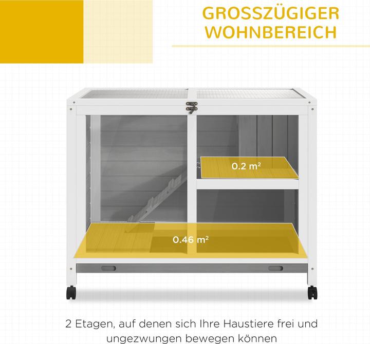Produktbild PawHut Kleintierstall mit Rollen