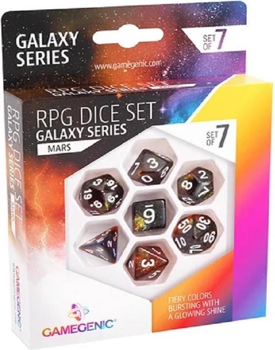 Image du produit Gamegenic Set de 7 Dés Jdr - Galaxy Series : Mars