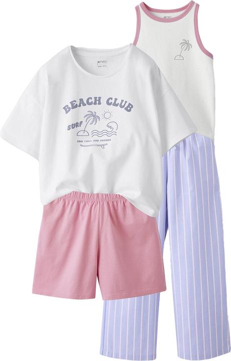 Actual product image Jonen 2er-Pack Mädchen Schlafanzüge lang & kurz (128)