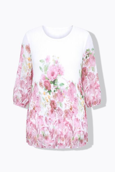 Miamoda Bluse, A-Linie, Sonnenplissee mit Blumendruck