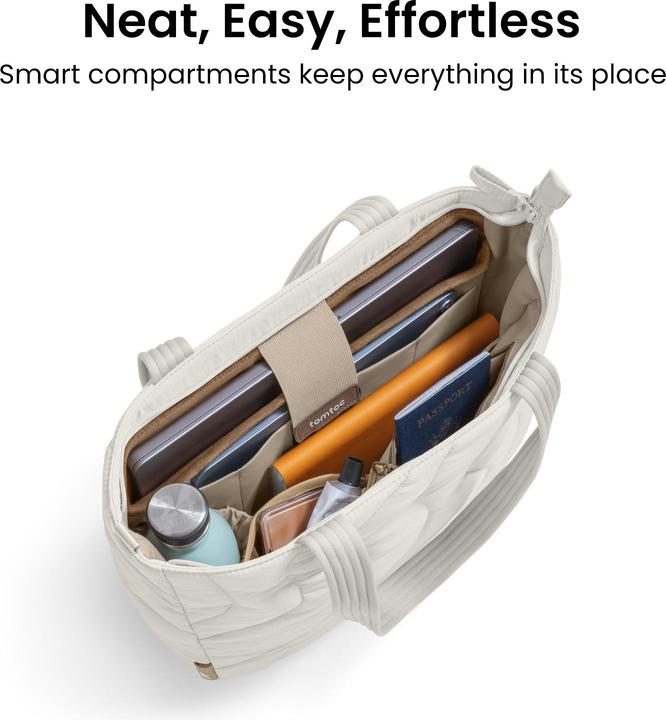 Actual product image tomtoc Terra-T38 Puffy Laptop Tote Bag, 13.5L, white (13.50 l)