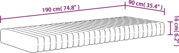 Actual product image vidaXL Schaumstoffmatratze (Foam core, 90 x 190 cm)