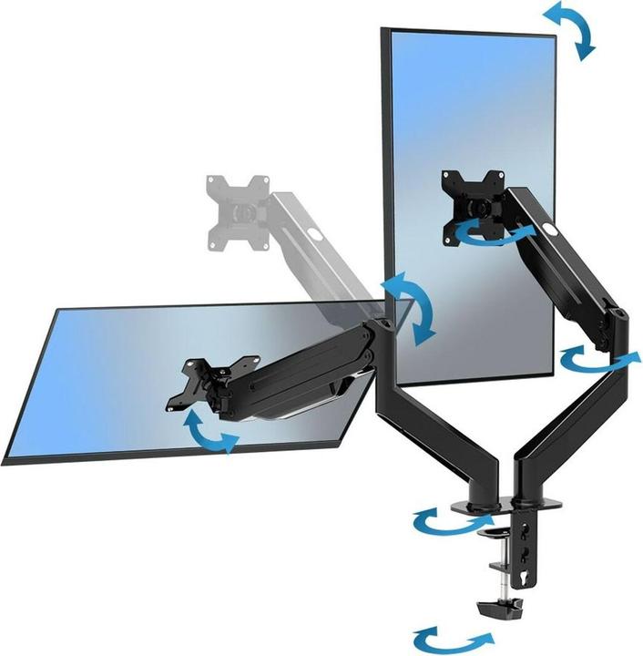 Actual product image Esperanza ERW020 Gas desk mount for two monitors 17-27" up to 6kg (Table, 27", 12 kg)