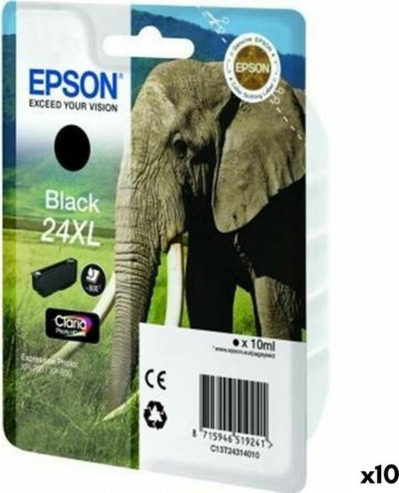 Produktbild Epson 24xl Cartouche Dencre Noir Haute Capacité 10ml 500 Pages 1-Pack Blister Sans Alarme