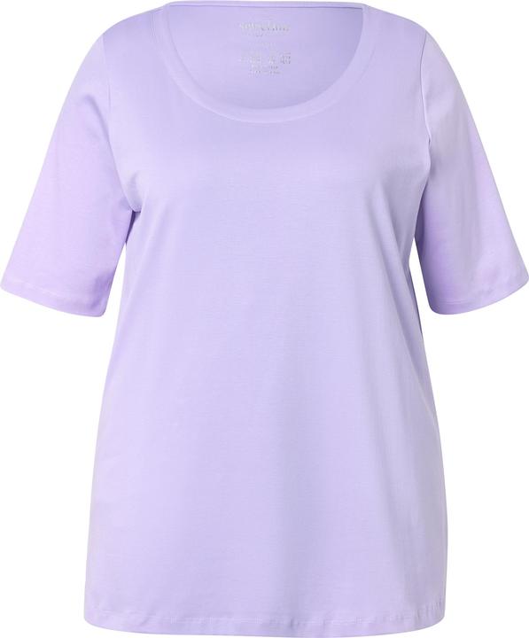 Immagine prodotto Ulla Popken T-shirt dal taglio svasato in cotone Pima con scollo a girocollo e maniche a 3/4 (50, 52)