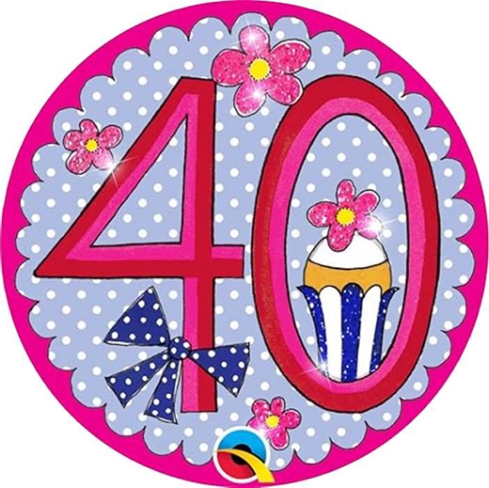 Rachel Ellen Abzeichen 40. Geburtstag Karton