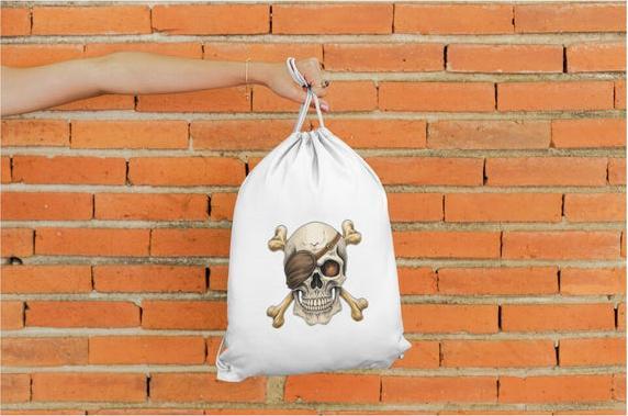 Produktbild Bügelbilder Turnbeutel Pirat Skull (13 l)