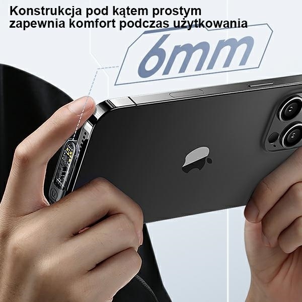 Produktbild Usams Kabel kątowy USB-C na Lightning PD 20W Fast Charging Iceflake Series 2m czarny/black SJ586USB0 (2 m, USB 2.0)