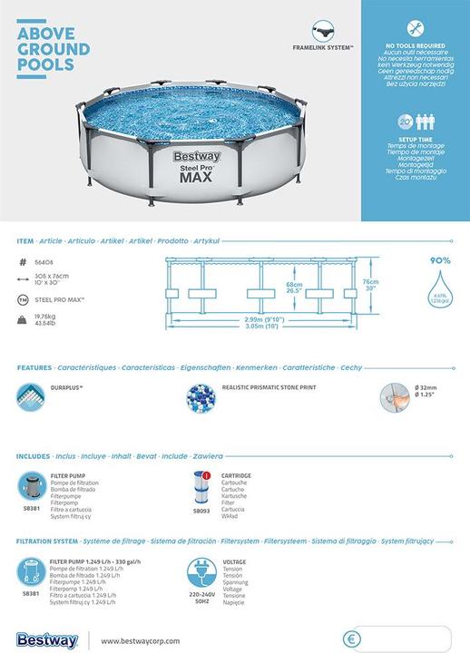 Produktbild Bestway Steel Pro Max Set (Ø 305 x 76 cm)
