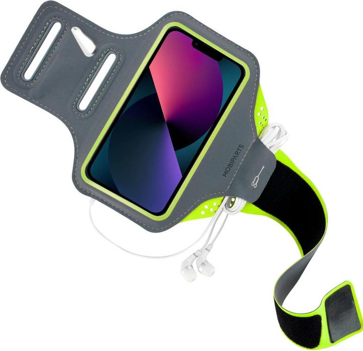 Actual product image Mobiparts Comfort Fit Sport Armband Apple iPhone 13 Neon Green