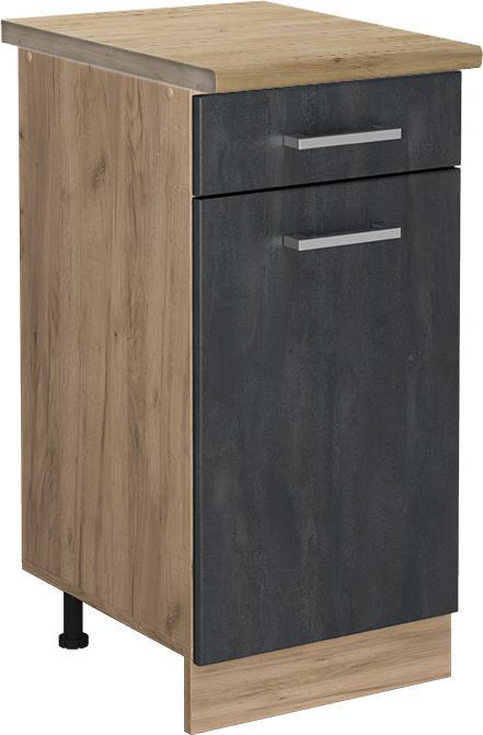 Goldkraft Eiche, Schwarz, Schwarz Beton