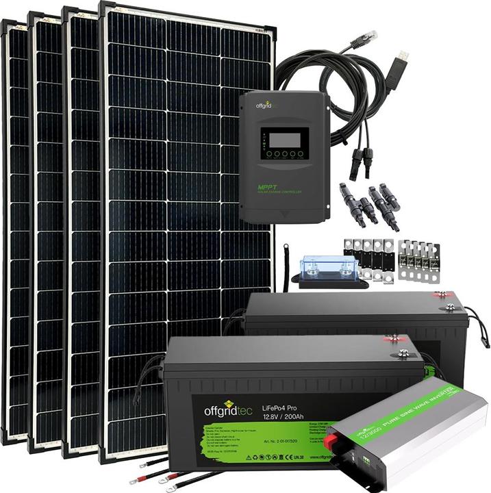 Image du produit Offgridtec ® Autark Pro XL Système solaire 600W - 3000W AC Puissance 2x 200Ah Batterie LiFePO4 (3000 W)