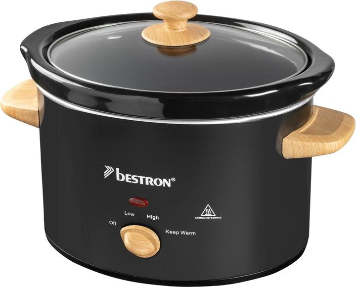 Actual product image Bestron Slow cooker 3.5 litre, Black & Wood series