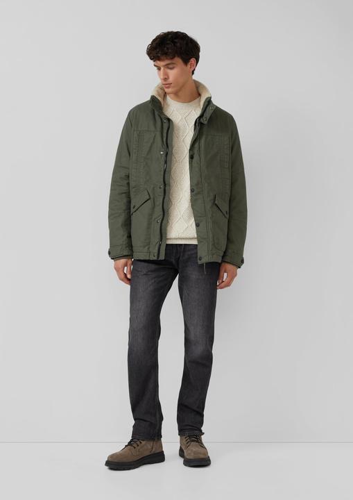 Produktbild s.Oliver Strickpullover Melierter Baumwoll-Strickpullover mit Zopfmuster (XXL)