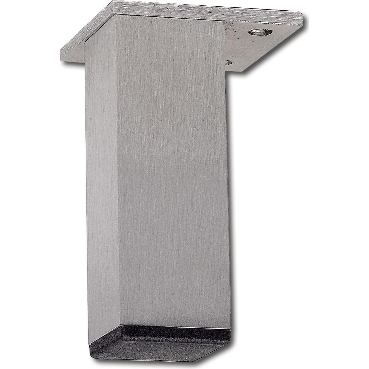 Simausrom, Tischbeine + Tischgestell, Dekorfuss Fix Fuss 40x40 mm Möbelfuss Möbelbeschlag L 120 mm Aluminium gebürstet