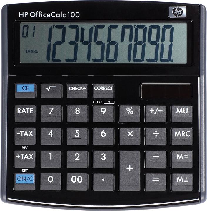 Actual product image HP OfficeCalc 100 II desktop calculator black (Solar cells, Batteries)