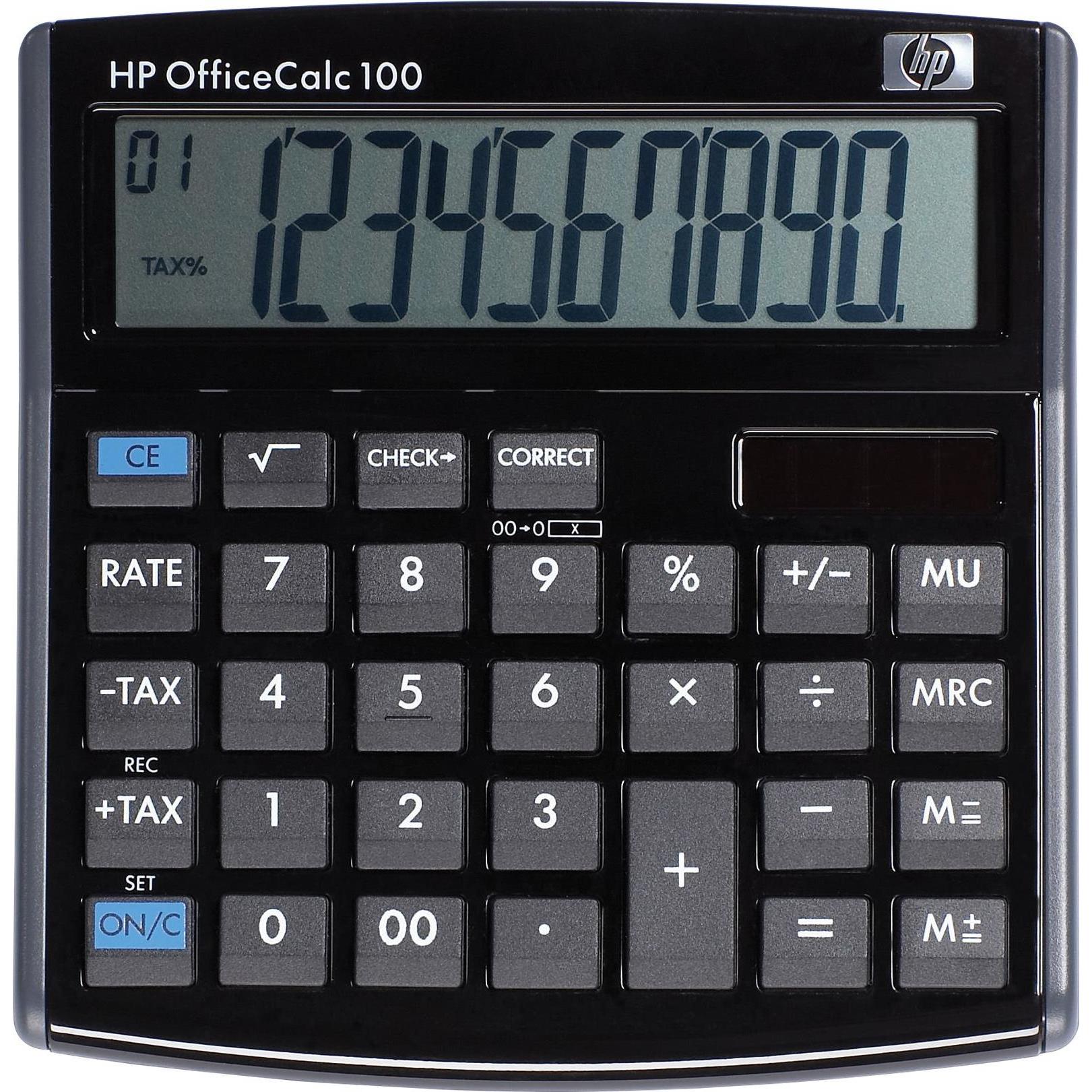 Thumbnail - HP, Taschenrechner, OfficeCalc 100 II Tischrechner schwarz (Solarzellen, Batterien)