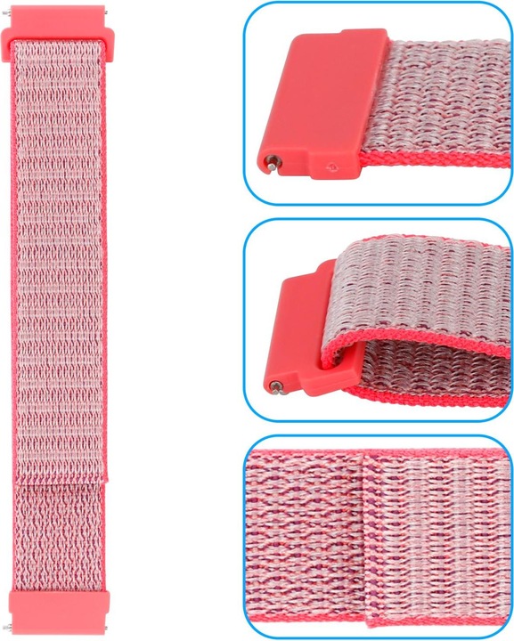 Actual product image Cadorabo Wristband for Samsung Galaxy Gear (22 mm, Nylon, Ticwatch Pro)