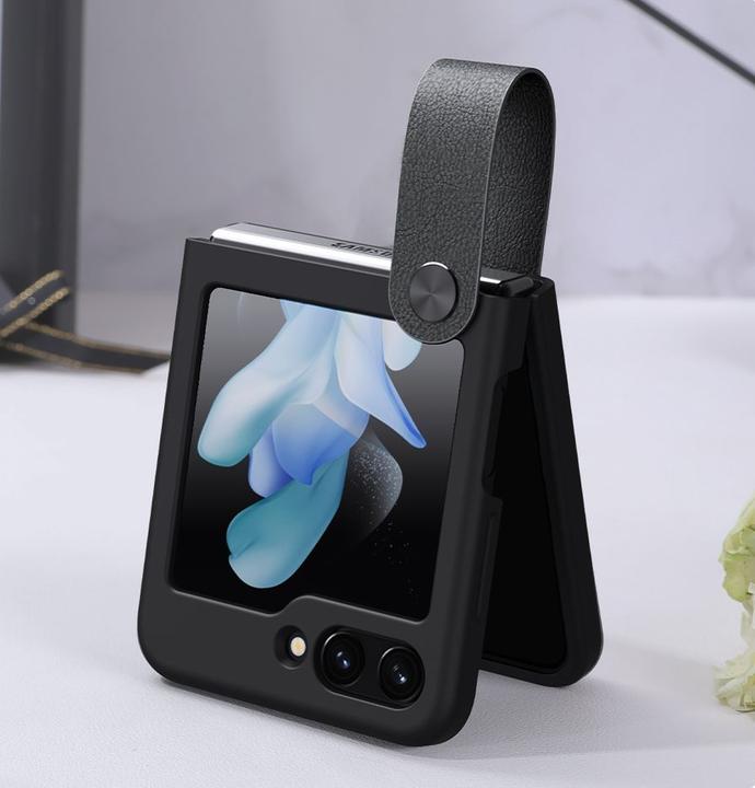 Actual product image Nillkin Flex Flip Case with Hanger and Stand for Samsung Galaxy Z Flip 5 - Black (Samsung Galaxy Z Flip5)