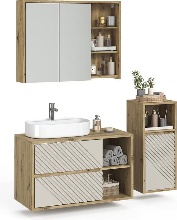 Produktbild Vicco Badmöbel-Set Viola, Artisan-Eiche, 3 Teile